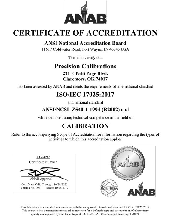 Scope - Precision Calibrations
